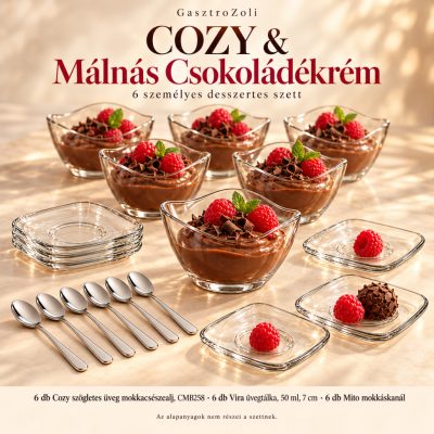COZY & Málnás Csokoládékrém desszertes szett – 6 személyes