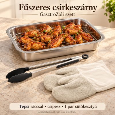 Fűszeres csirkeszárny – rácsos tepsi szett