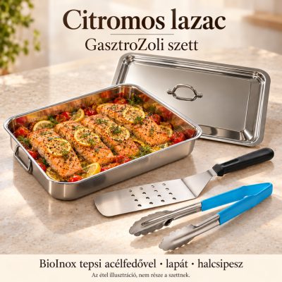 Citromos lazac – BioInox tepsi szett