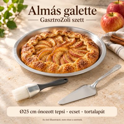 Almás galette – ónozott tepsi szett