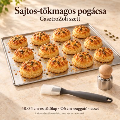 Sajtos-tökmagos pogácsa – 48 × 34 cm-es alumínium sütőlap szett