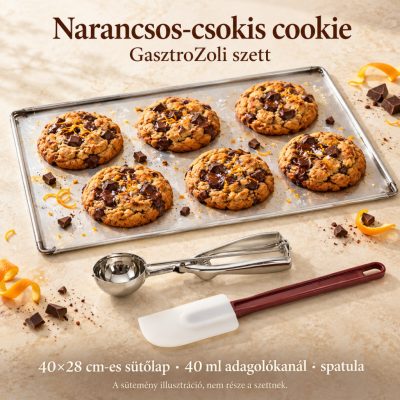 Narancsos-csokis cookie – 40 × 28 cm-es alumínium sütőlap szett