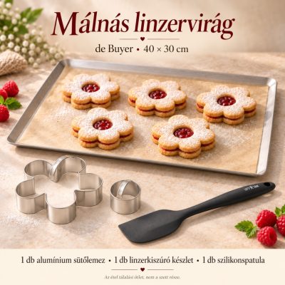 Málnás linzervirág – de Buyer alumínium sütőlemez 40×30 cm szett