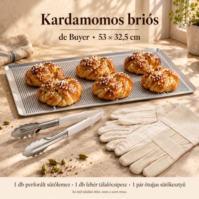 Kardamomos briós – de Buyer GN 1/1 perforált sütőlemez 53×32,5 cm szett
