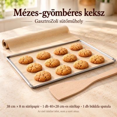 Mézes-gyömbéres keksz – 38 cm-es sütőpapír és 40×28 cm-es tepsi szett