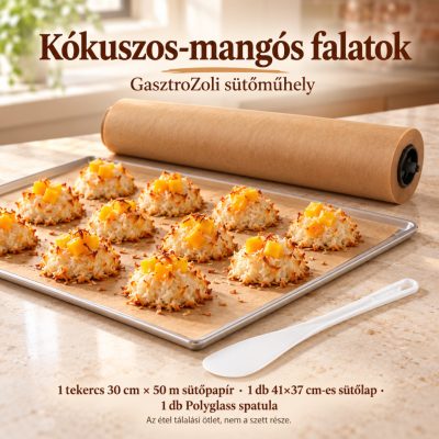 Kókuszos-mangós falatok – Wrapmaster 30 cm-es sütőpapíros szett