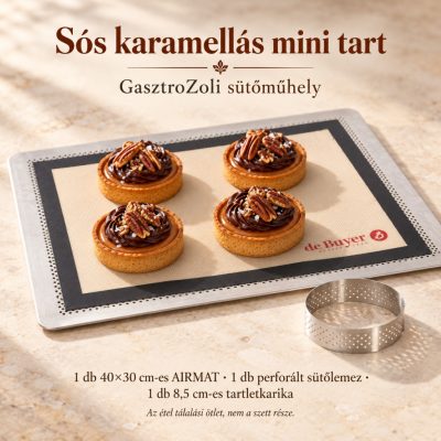 Sós karamellás mini tart – AIRMAT 40×30 cm-es tartletszett