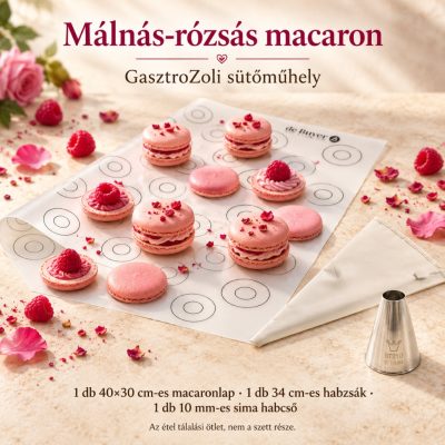 Málnás-rózsás macaron – 40×30 cm-es macaronkészítő szett