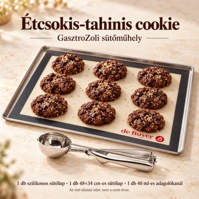 Étcsokis-tahinis cookie – szilikon sütőlapos cookie-szett