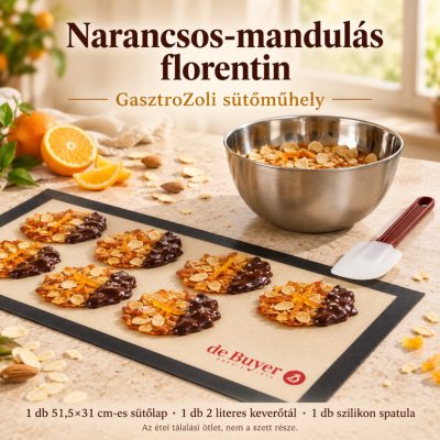 Narancsos-mandulás florentin – GN 1/1 szilikonos sütőlapos szett