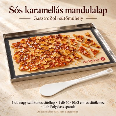 Sós karamellás mandulalap – nagy szilikonos sütőlap és tepsi szett