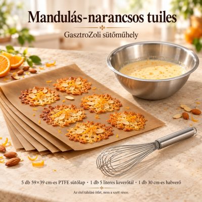 Mandulás-narancsos tuiles – 5 lapos Martellato PTFE sütőszett