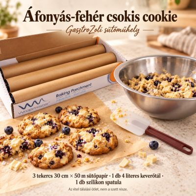 Áfonyás-fehér csokis cookie – 3 tekercses Wrapmaster 30 cm-es műhelyszett