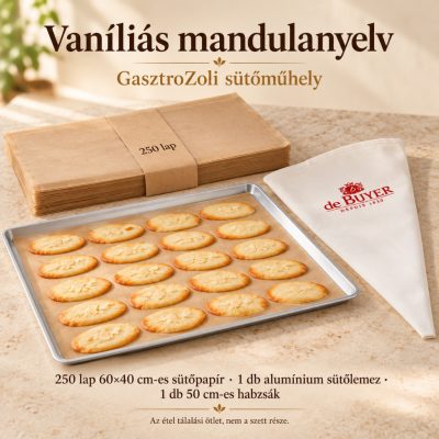 Vaníliás mandulanyelv – 250 lapos 60×40 cm-es cukrászszett