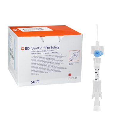 BD Venflon Pro Safety Instaflash biztonsági branül 22G kék, 0,9 x 25 mm, 50 db/doboz, Ref: 393280