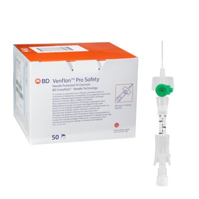 BD Venflon Pro Safety Instaflash biztonsági branül 18G zöld, 1,3 x 32 mm, 50 db/doboz, Ref: 393282
