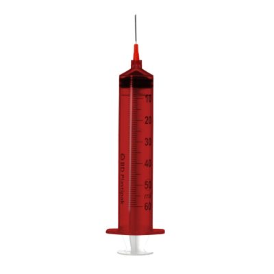 BD Plastipak 50 ml Luer-Lok fecskendő felszívó tűvel 18G, 25 mm (1") tű, fényvédett (borostyán) henger, 1 db, Ref: 309746