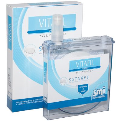SMI VITAFIL Polyester nem felszívódó sebészeti varrófonal kazettában, USP 2/0 (EP 3), 100 m, fehér, Ref: 6030