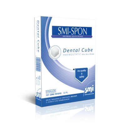 SMI Spon Dental Cube zselatin vérzéscsillapító kocka fogászathoz, 1 x 1 x 1 cm, 32 db/csomag, Ref: ZHG101010