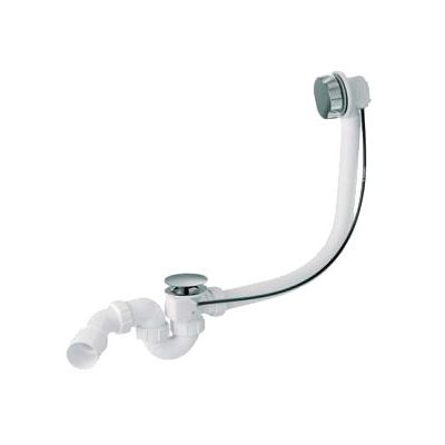 MCALPINE HC31-CPB automata kádleeresztő túlfolyóval, króm, fém gombbal