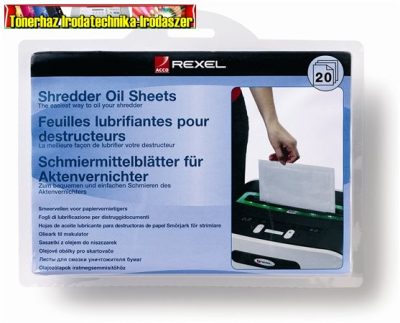Olajozó lap iratmegsemmisítőhöz, A5, 20 db, REXEL