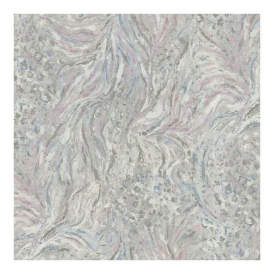 Szürke alapon rózsszín és kék mintás tapéta