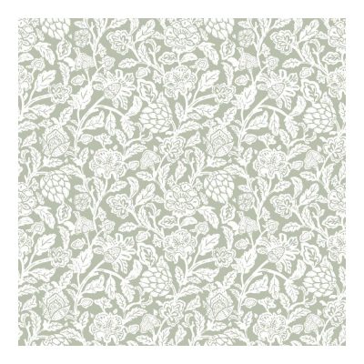 Fiori Country 8- Zöld alapon fehér nagy virágos tapéta 12345