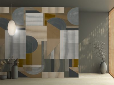 Feature Walls - Geometrikus világos barna tapéta 2,12x2,8m 