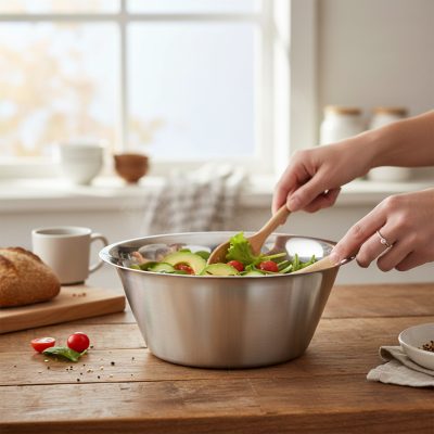 Keverőtál – 10 literes, kúpos, rozsdamentes acél, 40 cm átmérővel - Német minőség