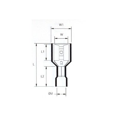 Csúszósaru Hüvely 6,6 x ( 4,0 ~ 6,0 mm² ) FVD_5-6-3F