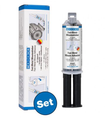 Weicon Fast-Metal (acéltartalmú) epoxi pillanatragasztó duplafecskendős kiszerelésben 24 ml - szettben