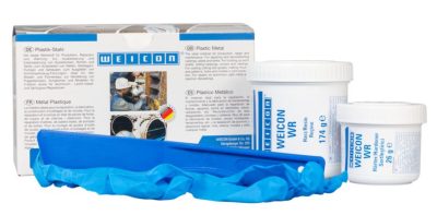 WEICON WR - kétkomponensű ACÉL töltött folyékony KOPÁSÁLLÓ epoxi gyanta - 0,2 kg