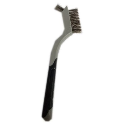 Drótkefe kétkomponensű puha nyéllel, rozsdamentes acél szállal