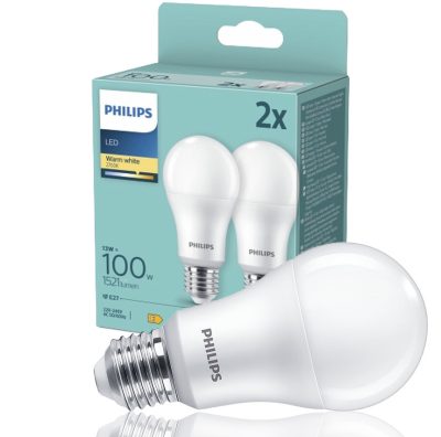Philips E27 LED 13W 1521lm 2700K melegfehér 180° - 100W LED izzó (2 db-os csomag)