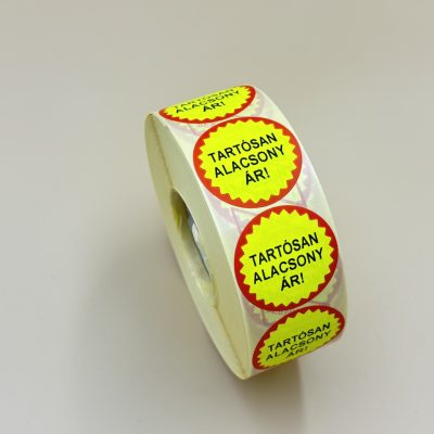 35mm FLASH körcímke 1500 db/40gy EGYEDI felirat