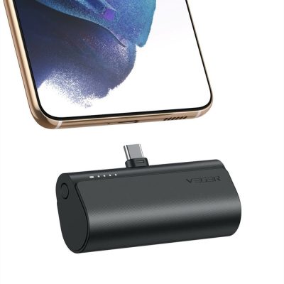 Veger PlugOn Type-C - 5000mAh Power Bank beépített USB Type-C csatlakozóval, 1x 20W / PD3.0 töltőteljesítménnyel
