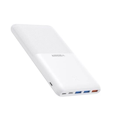 Veger S22 power bank - 20000mAh kapacitás, ultravékony & csúszásmentes kialakítás, 4 eszköz egyidejű töltése, LED töltésjelző - fehér