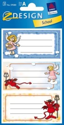 Avery Zweckform Z-Design No. 59580 papír füzet matrica ördög és angyalka mintával - 3 ív / csomag (Avery Z-Design 59580)