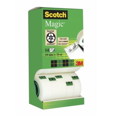 3M Scotch Magic Tape 8-1933R14TPR irodai ragasztószalag akciós kiszerelés - 19 mm x 33 méter, kiszerelés: 14 tekercs / doboz (3M 8-1933R14TPR)