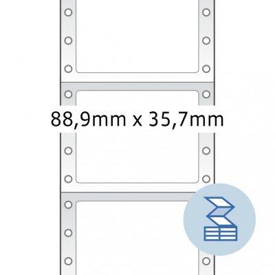 Herma No. 8183 kék színű 88,9 x 35,7 mm méretű, 1 pályás, mátrix nyomtatóval nyomtatható, öntapadó leporellós címke, permanens ragasztóval - kiszerelés: 2000 címke / doboz