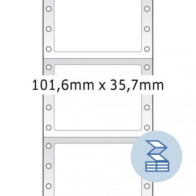 Herma No. 8212 fehér színű 101,6 x 35,7 mm méretű, 1 pályás, mátrix nyomtatóval nyomtatható, öntapadó leporellós címke, permanens ragasztóval - kiszerelés: 4000 címke / doboz