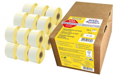 Avery Zweckform No. AS0722390 fehér színű 36 x 89 mm méretű, nyomtatható öntapadós tekercses címzés címke, permanens ragasztóval - kiszerelés: 260 címke / tekercs, 18 tekercs / doboz