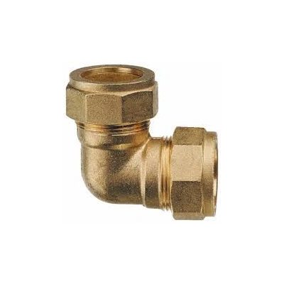 Réz kötőelem könyök csatlakozó toldóelem fitting két kollektor összekötésére 2 x 22 mm egal roppantós ( szorítós ) összekötő