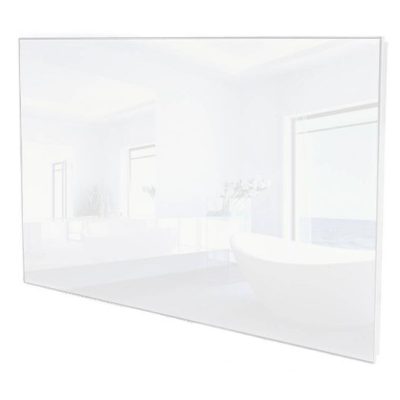 Üveg infrapanel 850W 1220 x 620 x 30mm fehér üveg borítás. Infrapaneles fűtés