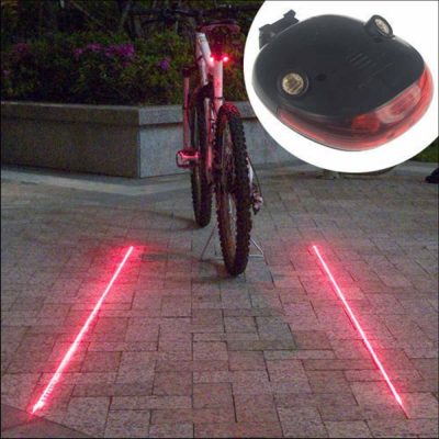 Lézer lámpa kerékpár hátsó piros biztonsági jelzőfény 3V vonalas jelzőfény fényvető