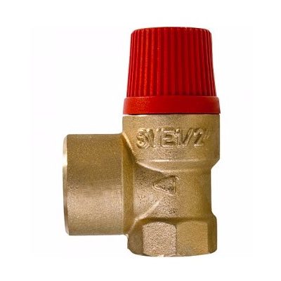 Biztonsági szelep 3 bar 3/4" belső menettel Nyomáshatároló szelep Napkollektor és fűtésrendszerhez