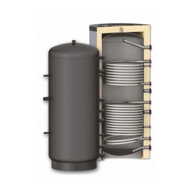 Fűtési puffer tároló - 2 hőcserélővel 3000 literes tartály melegvíz tárolás céljára. Sunsystem PR2 3000