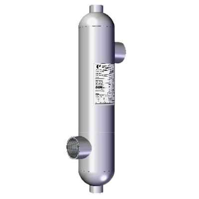 Nordic hengeres hőcserélő 45kW, medence fűtésre, rozsdamentes acélból, 45m3 medencéig javasolt Spirec uszoda hőcserlő kiváltására