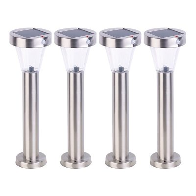 Napelemes lámpa 4 darab földbe szúrható, rozsdamentes acél mozgás- és fényérzékelő, IP44