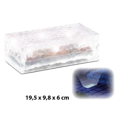 Szolár LED-es térkő 4 db fényérzékelővel 19x10x6 cm